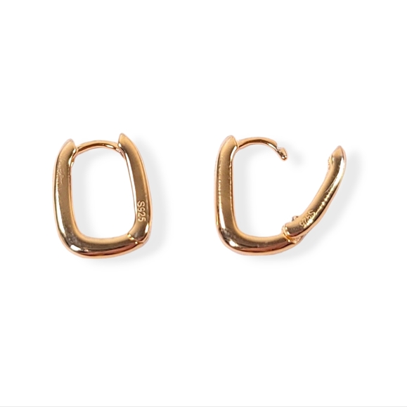 Vintage Style Commute Square Plating Sterling Silver 18k Gold Plated Earrings - Picture 3 of 4